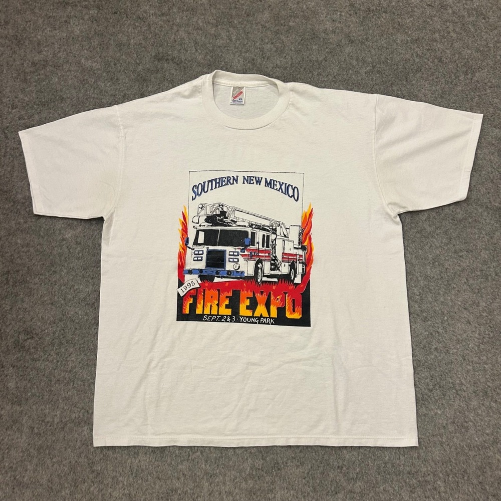 Vintage‎ 90s Jerzees New Mexico Fire Expo 1995 T Shirt Adult XL